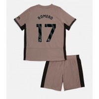 Tottenham Hotspur Cristian Romero #17 Tredje Dräkt Barn 2023-24 Kortärmad (+ Korta byxor)